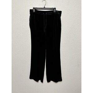 Simply Vera Vera Wang Pants Womens Large Black Velvet Pull-On Wide Leg Pockets